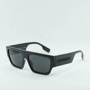 Burberry BE4397U 300187 Micah Square Sunglasses Black Frame, Dark Grey Lenses